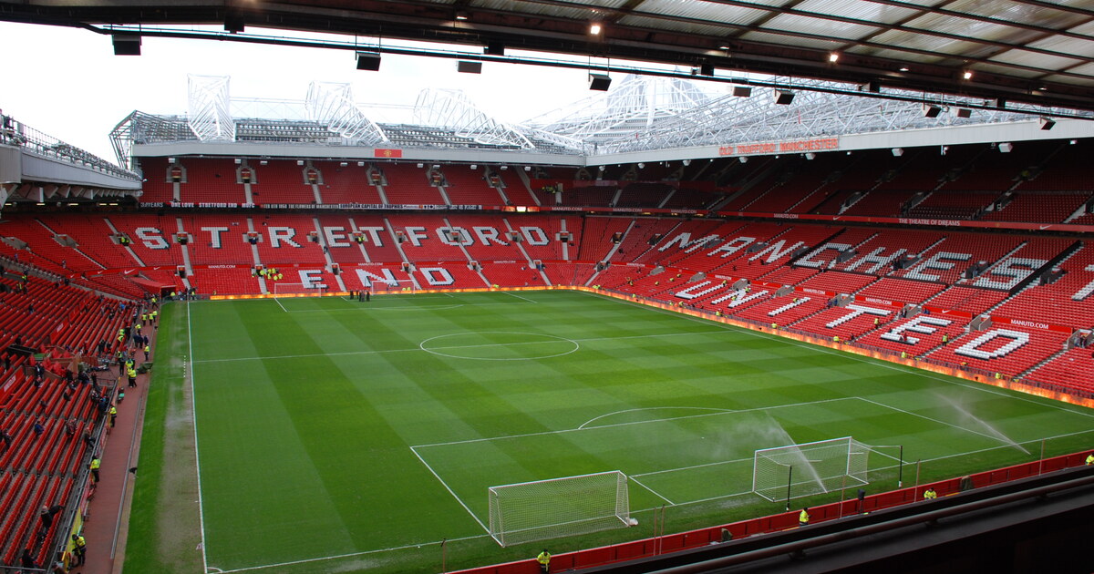 A view across the pitch at Old Trafford from the East Stand (file photo)