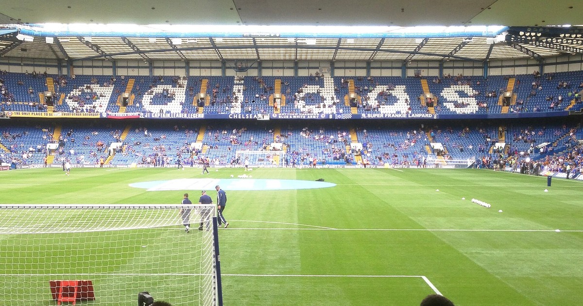 Stamford Bridge pitch and stands before a match
